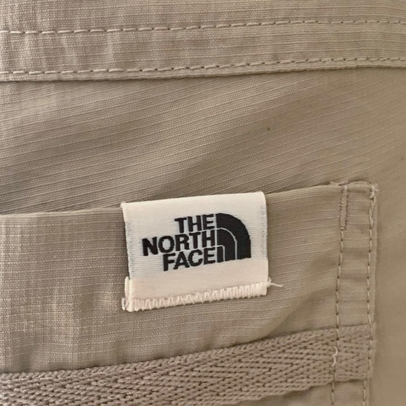 THE NORTH FACE Long Hiking Shorts Capris Nylon Quick Dry Khaki Tan Trail - Picture 7 of 15
